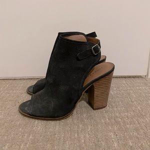Heeled open toe booties